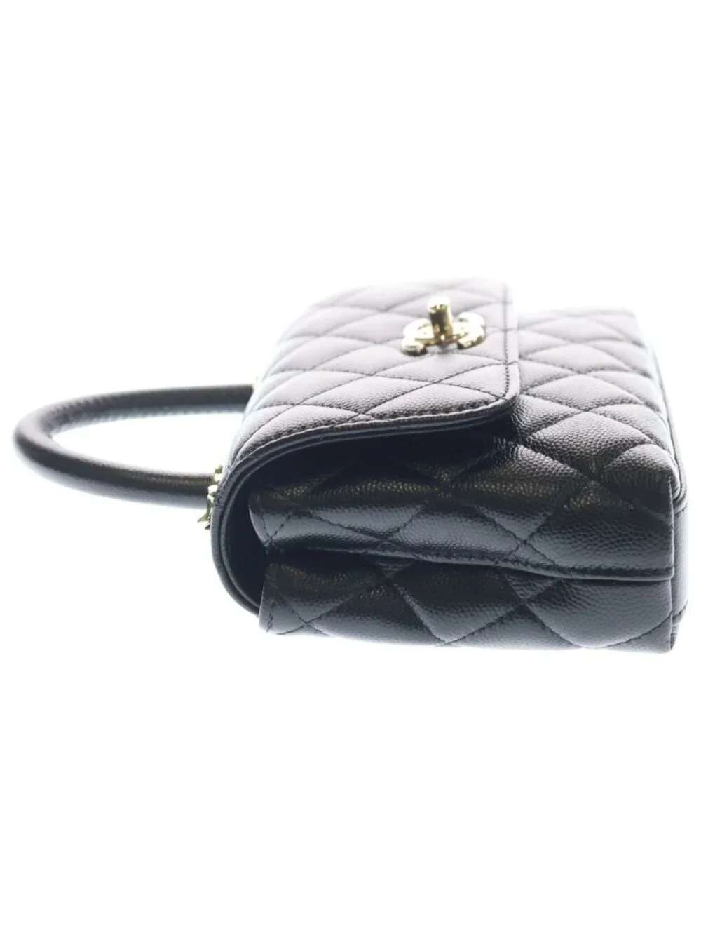 Chanel Coco Handle Xxs 2-Way Chain Shoulder Bag Black Caviar Leather Gold